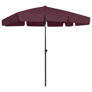 vidaXL Ombrellone da Spiaggia Rosso Bord&ograve; 200x125 cm