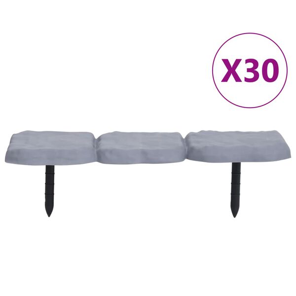 vidaXL Bordature per Prato con Pali 30 pz in PP