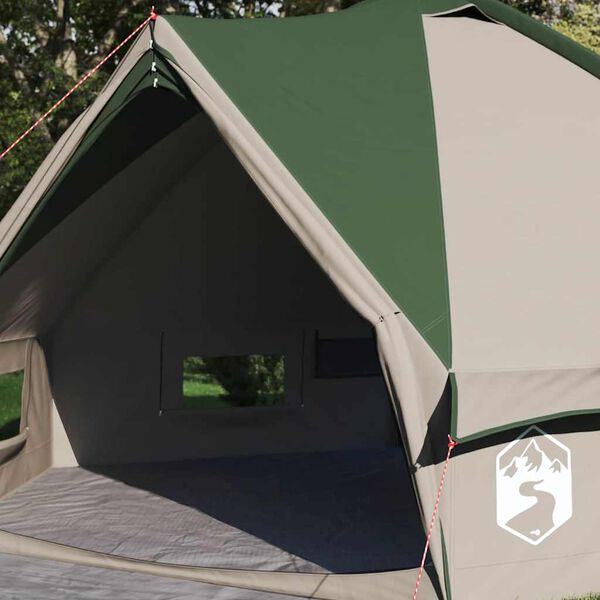 vidaXL Tenda Teepee con tetto Verde e Grigio 490 x 410 x 210 cm