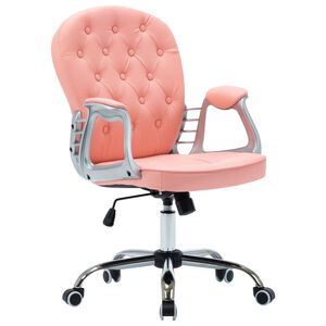 vidaXL Sedia da Ufficio Girevole Rosa in Similpelle