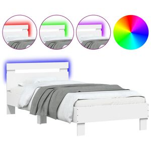 vidaXL Giroletto con Testiera e LED Bianco 90x190 cm