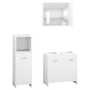 vidaXL Set Mobili da Bagno 4 pz Bianco in Legno Multistrato