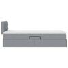 vidaXL Letto con contenitore e materasso Grigio chiaro 90 x 190 cm