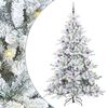 vidaXL Albero di Natale Artificiale con Rami Pieghevoli Bianco 210 cm