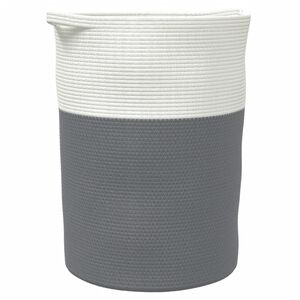 vidaXL Cestino Portaoggetti Grigio e Bianco &Oslash;49x65 cm in Cotone