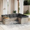 vidaXL Set Divano da Giardino 10 pz con Cuscini Grigio in Polyrattan