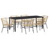 vidaXL Set da Pranzo per Giardino 7 pz Marrone polyrattan