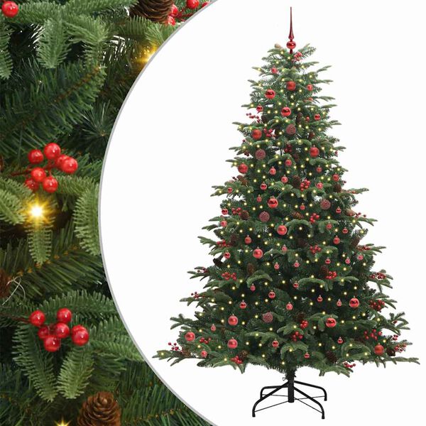 vidaXL Albero di Natale artificiale con 300 LED Verde 210 cm