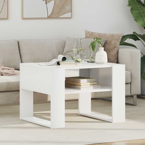 vidaXL Tavolino da salotto Bianco 66 x 53 x 45 cm Legno multistrato