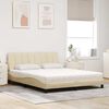 vidaXL Letto con Materasso Hanko Crema 160x200 cm in Tessuto