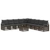 vidaXL Set Divano da Giardino 10 pz Grigio polyrattan