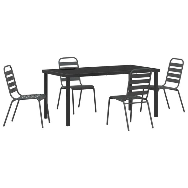 vidaXL Set da Pranzo per Giardino 5 pcs Antracite
