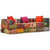 vidaXL Pouf Modulare a 3 Posti in Tessuto Patchwork
