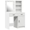vidaXL Set da tavolo da trucco con LED 2 pcs Bianco Legno multistrato