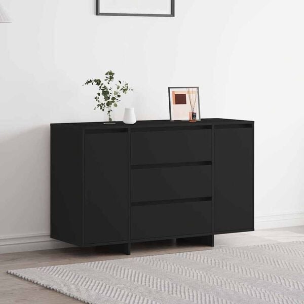 vidaXL Credenza con cassetto Nero 120 x 41 x 75 cm Legno multistrato