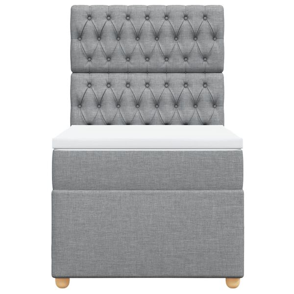 vidaXL Giroletto a Molle con Materasso Grigio Chiaro 80x200 cm Tessuto