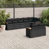 vidaXL Set Divani da Giardino con Cuscini 8 pz Nero in Polyrattan