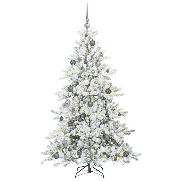 vidaXL Albero di Natale Artificiale con Rami Pieghevoli Bianco 180 cm