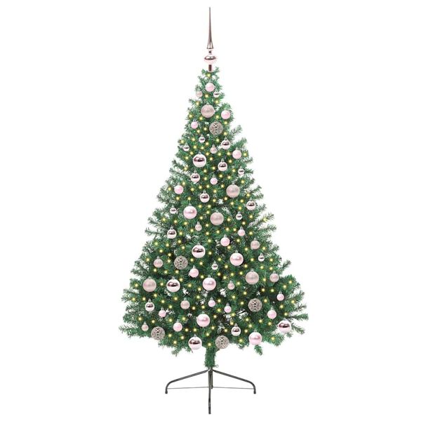 vidaXL Albero di Natale artificiale con luci integrate Verde 180 cm