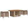 vidaXL Set da Pranzo per Giardino 3 pz Beige e Crema polyrattan