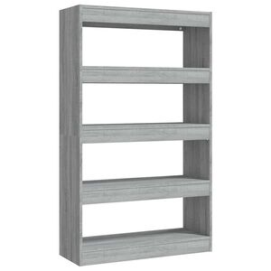 vidaXL Libreria/Divisorio Grigio Sonoma 80x30x135 cm in Truciolato