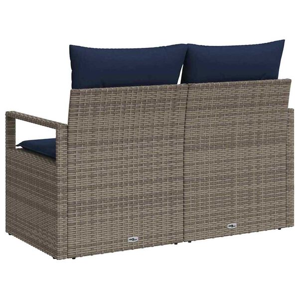 vidaXL Divano da giardino con cuscino 120 x 62 x 69 cm. polyrattan