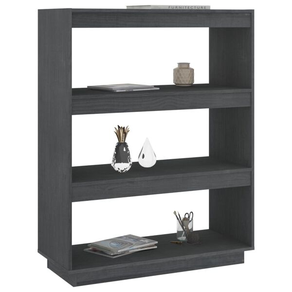 vidaXL Libreria/Divisorio Grigio 80x35x103 cm Legno Massello di Pino