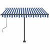 vidaXL Tenda da Sole Retrattile Manuale con LED 350x250cm Blu e Bianco