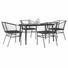 vidaXL Set da Pranzo da Giardino con Cuscini 5 pz Polyrattan Vetro