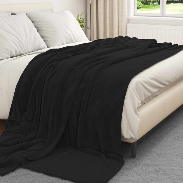 vidaXL Coperta Nero 220 x 240 cm Panno