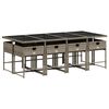 vidaXL Set da Pranzo da Giardino 9 pz con Cuscini in Polyrattan Grigio