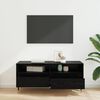 vidaXL Mobile TV con cassetto Rovere Nero 100 x 34,5 x 44,5 cm