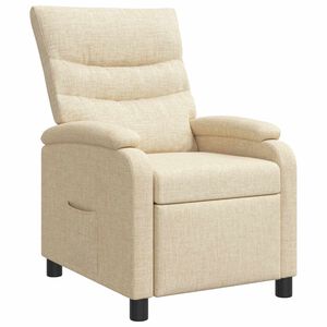 vidaXL Poltrona reclinabile Crema Tessuto