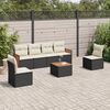 vidaXL Set Divani da Giardino con Cuscini 7pz Nero Polyrattan