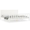 vidaXL Giroletto Testiera Bianco Super King Size in Legno Massello