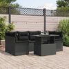 vidaXL Set Divano da Giardino 7 pcs Nero Rattan in Polipropilene