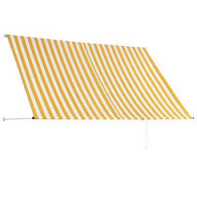 vidaXL Tenda da Sole Retrattile 250x150 cm Giallo e Bianco