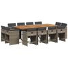 vidaXL Set da Pranzo da Giardino 13pz con Cuscini Grigio in Polyrattan