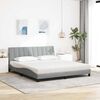 vidaXL Letto con Materasso Hanko Grigio Chiaro180x200 cm Tessuto