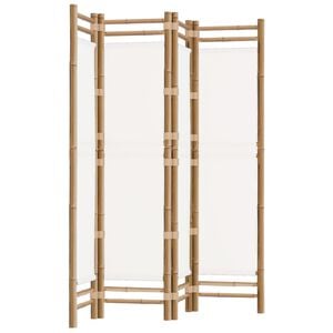 vidaXL Divisorio Ambienti 4 Pannelli Pieghevole 160 cm Bamb&ugrave; e Tela