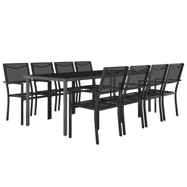 vidaXL Set da Pranzo da Giardino 9 pz in Acciaio