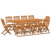 vidaXL Set da Pranzo da Giardino 11 pz 220x90x75 cm Massello di Acacia