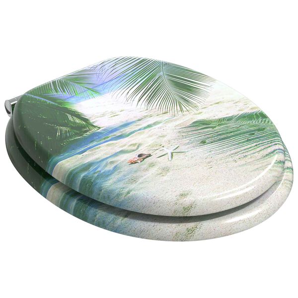 vidaXL Sedile per toilette con chiusura morbida Verde 44 x 38 cm