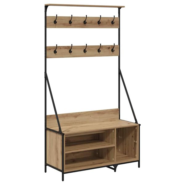 vidaXL Stendibiancheria Rovere artigianale 100 x 41 x 184 cm