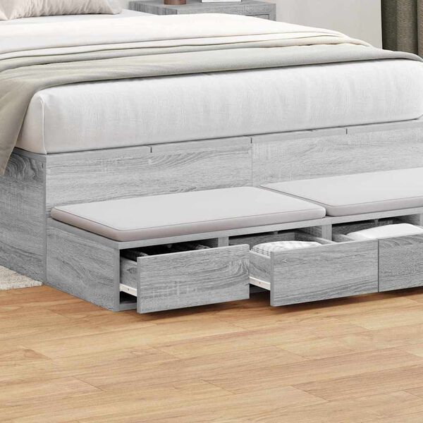 vidaXL Cassetti per letto Grigio Sonoma 120 x 36,5 x 16,5 cm