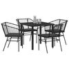 vidaXL Set da Pranzo per Giardino 5 pcs Nero polyrattan