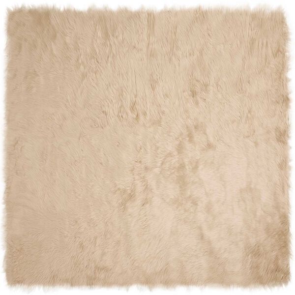 vidaXL Tappeto Pecora Tafalla Beige 240 x 240 cm Poliestere