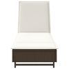 vidaXL Lettino Prendisole con Ruote e Cuscino in Polyrattan Marrone
