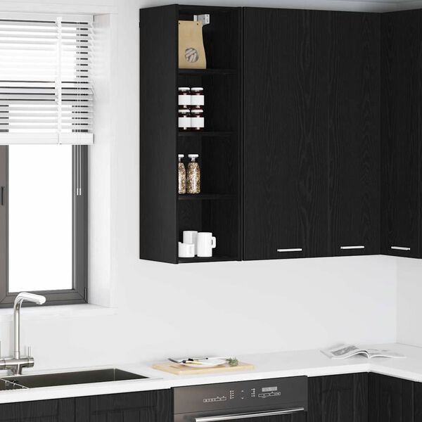 vidaXL Armadio pensile Rovere Nero 30 x 29,5 x 100 cm