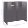 vidaXL Mobile da Bagno Grigio Lucido 60x33x61 cm in Legno Multistrato